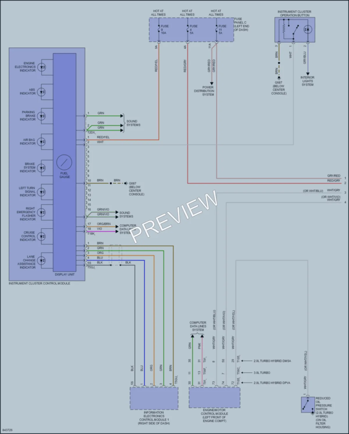 2022 Audi Q5e Instrument Cluster wiring diagram preview