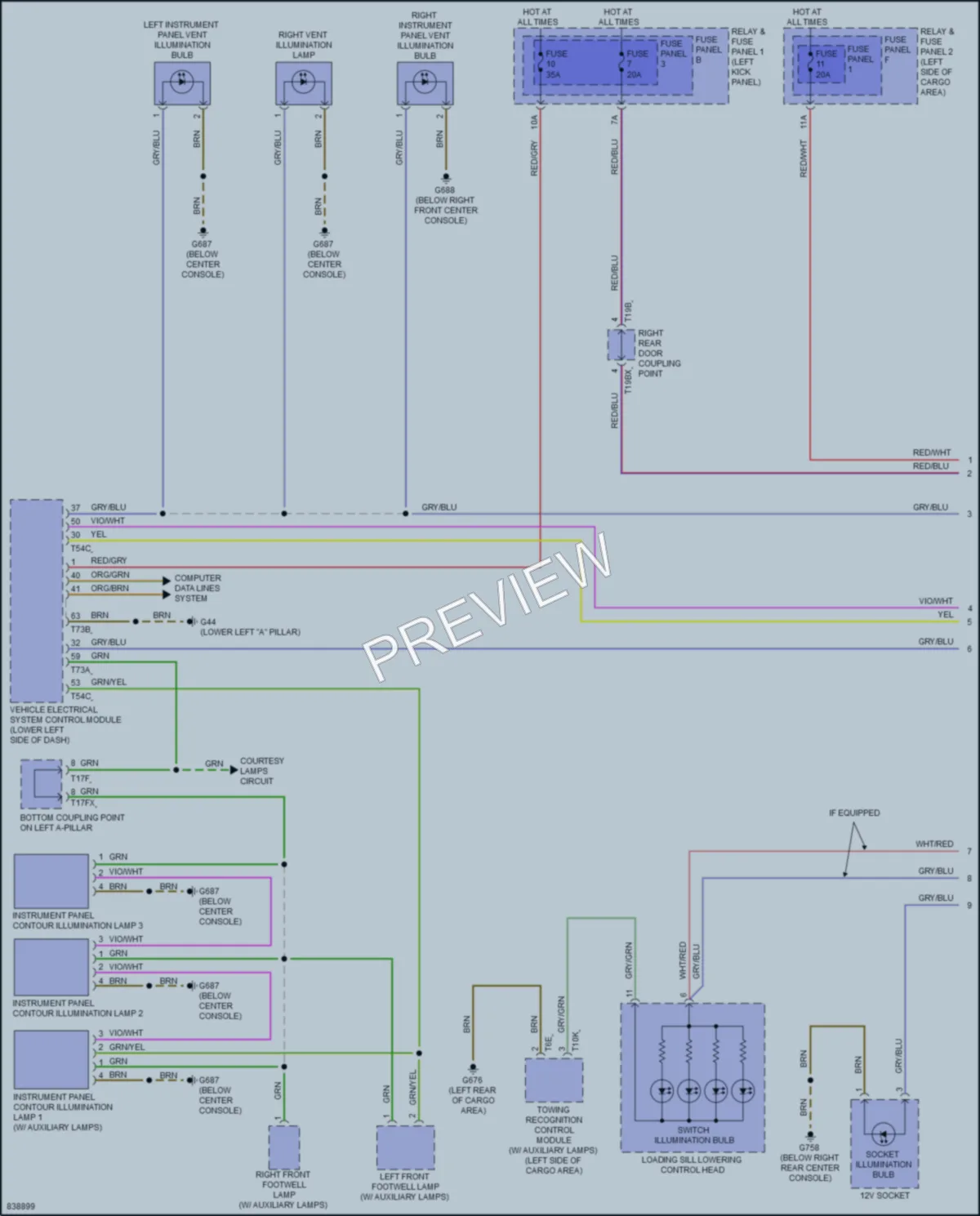 2022 Audi Q5e Interior Lights wiring diagram preview