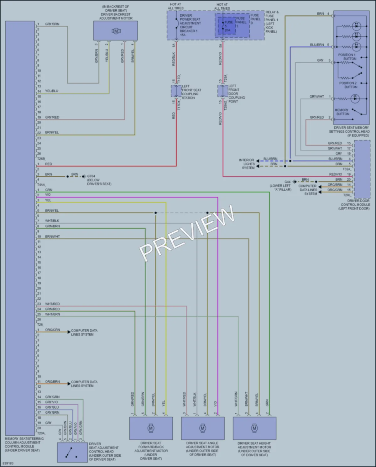 2022 Audi Q5e Memory Systems wiring diagram preview