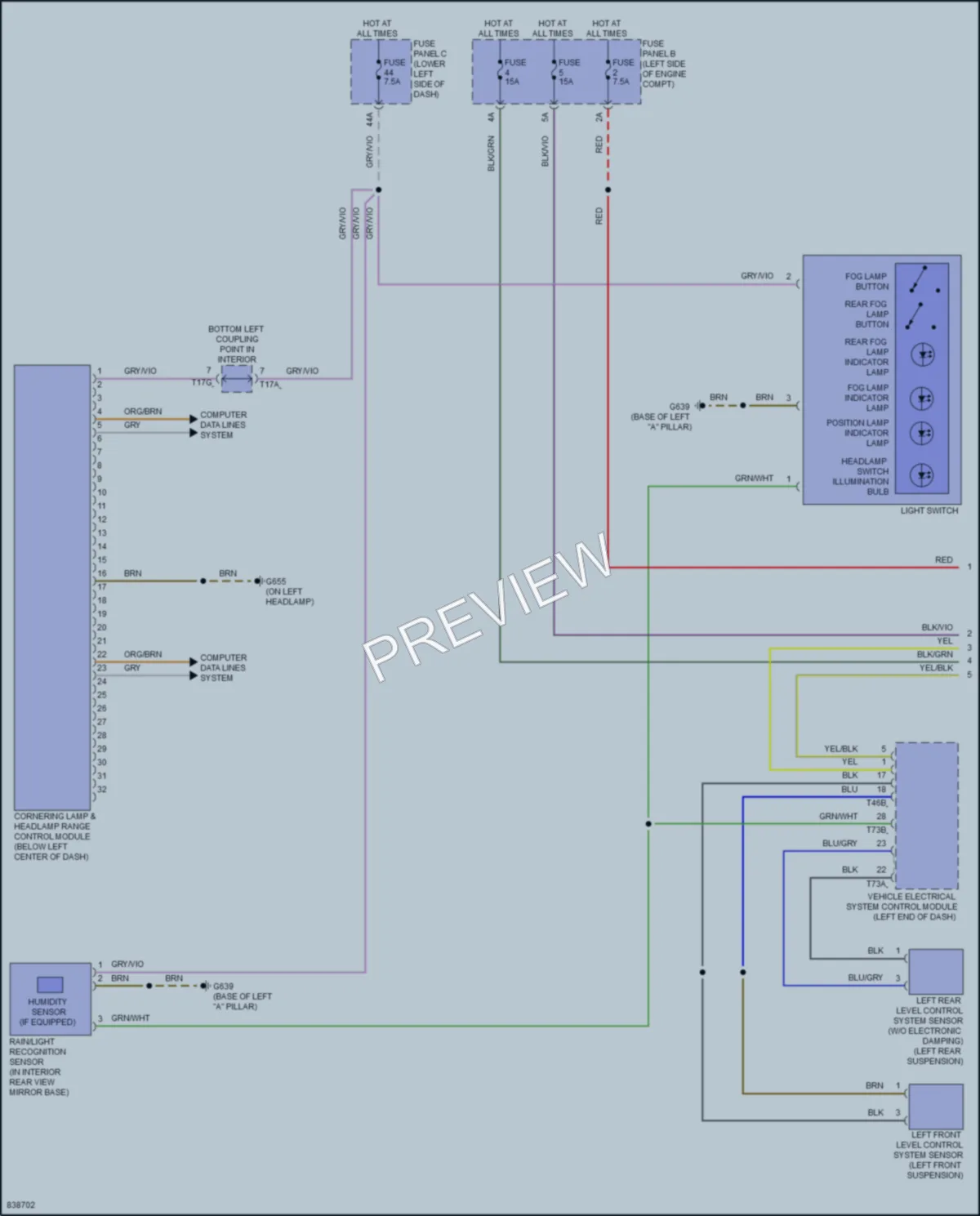 2022 Audi RS3 Headlights wiring diagram preview