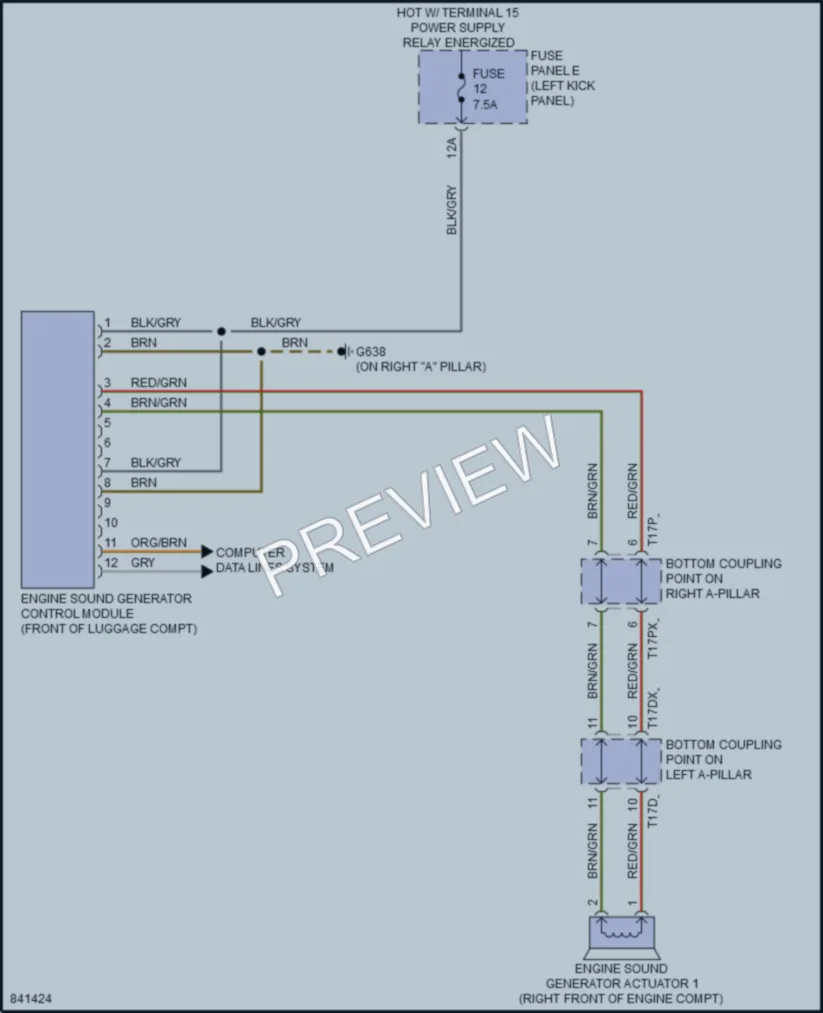 2022 Audi RS6 Active Bodyworks wiring diagram preview