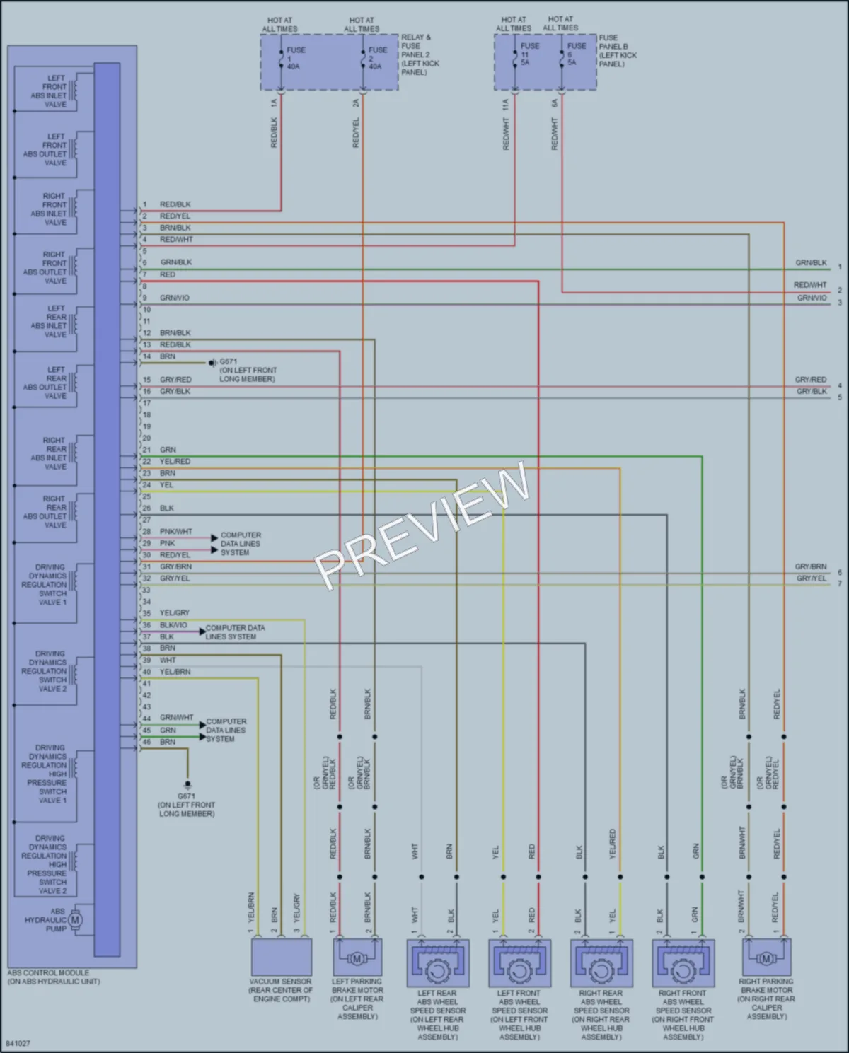 2022 Audi RS7 Anti Lock Brakes wiring diagram preview