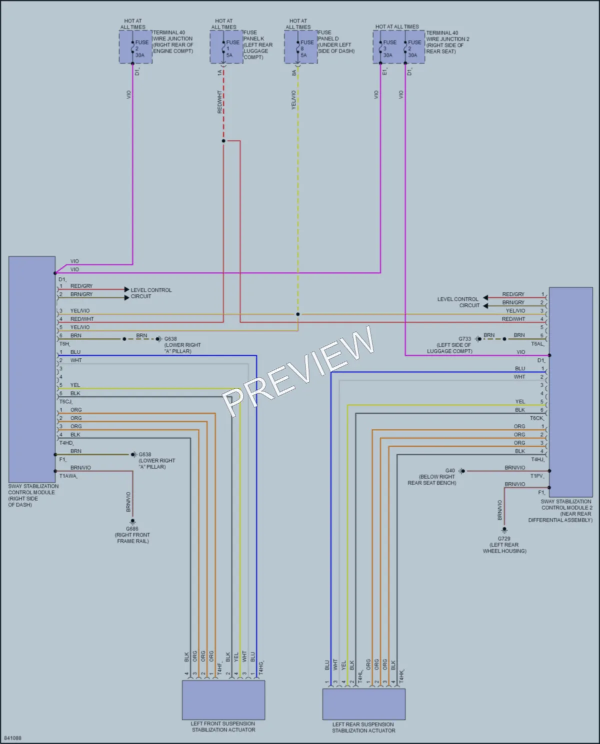 2022 Audi RSQ8 Electronic Suspension wiring diagram preview