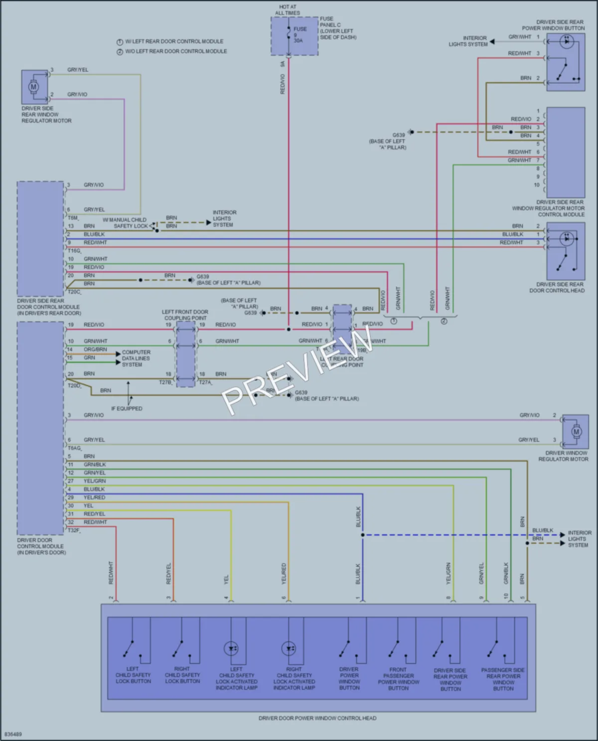 2022 Audi S3 Power Windows wiring diagram preview