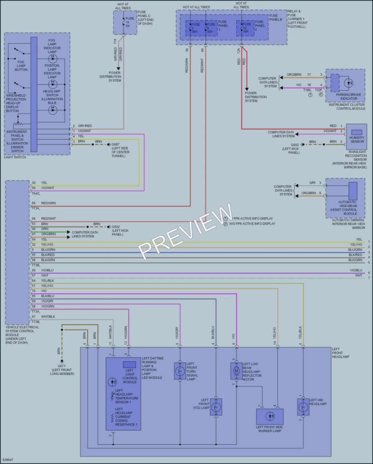 2022 Audi S4 Headlights wiring diagram preview