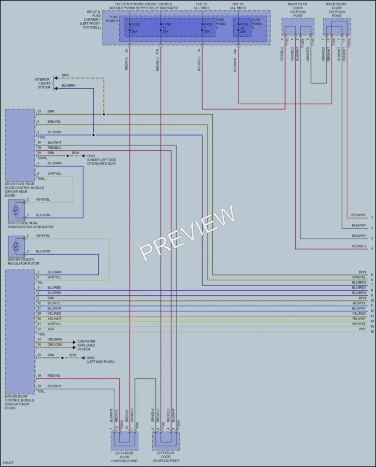 2022 Audi S4 Power Windows wiring diagram preview