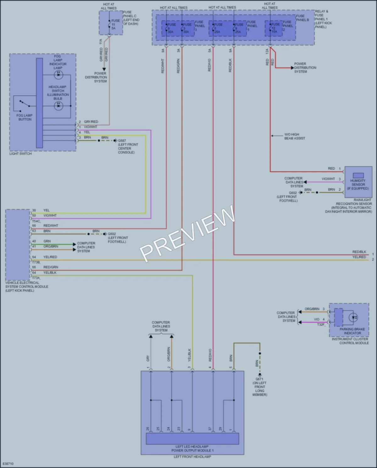 2022 Audi S5 Headlights wiring diagram preview