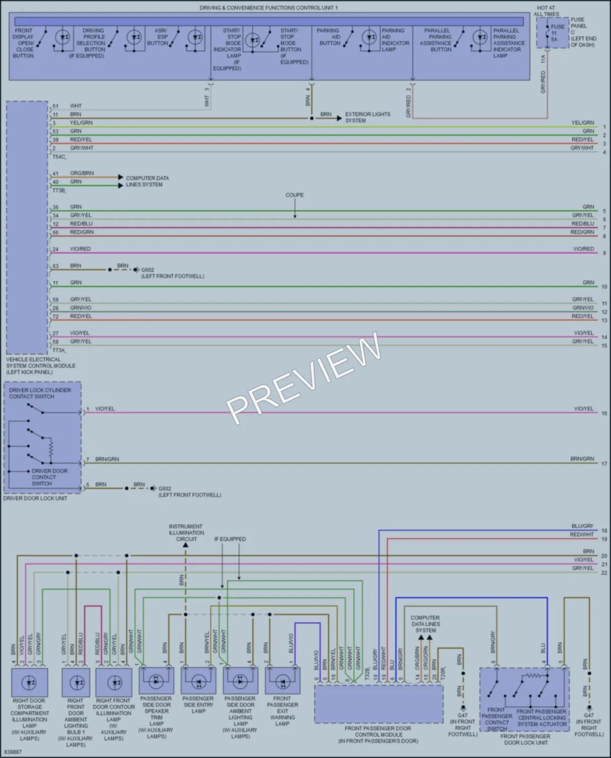 2022 Audi S5 Interior Lights wiring diagram preview