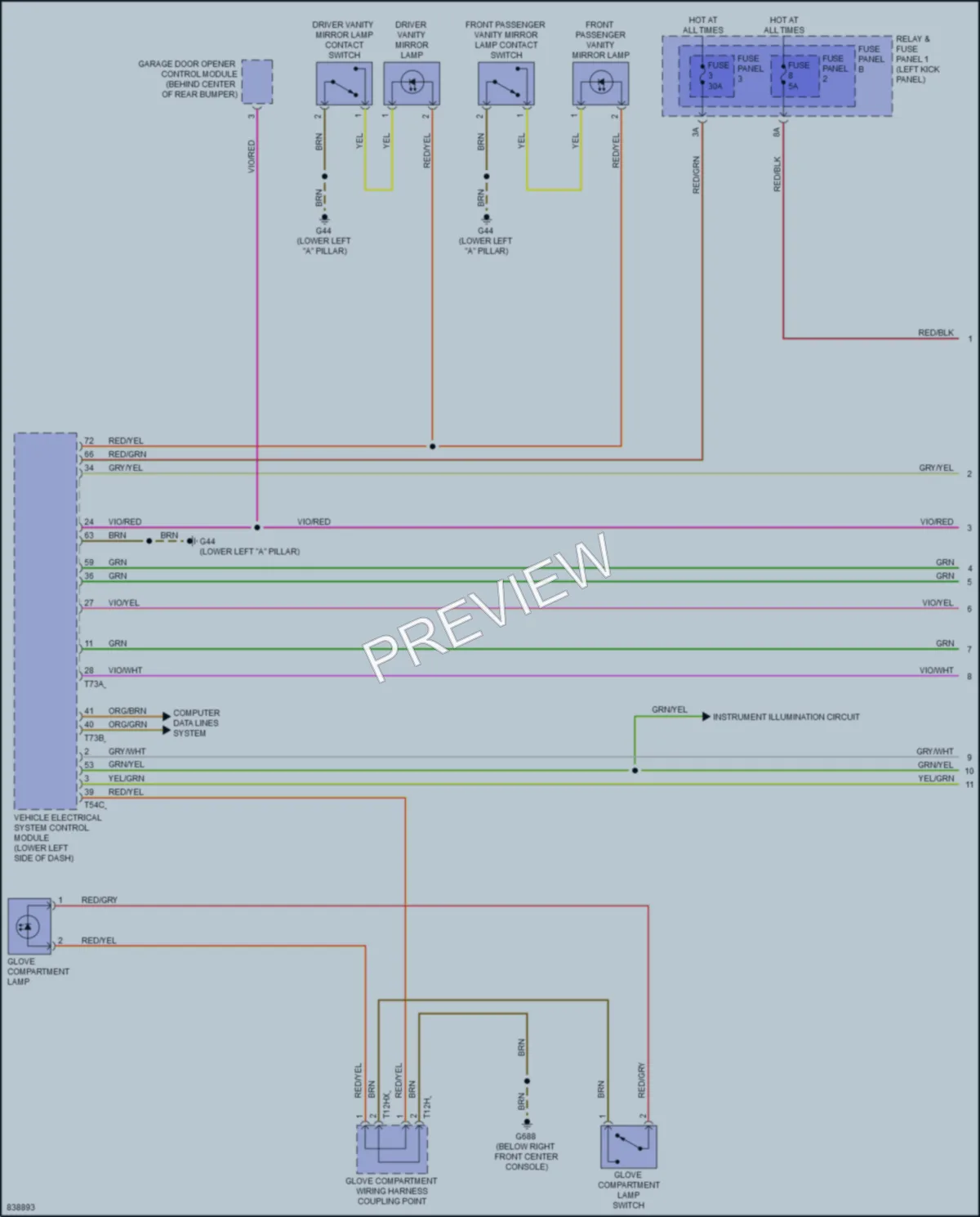2022 Audi SQ5 Interior Lights wiring diagram preview