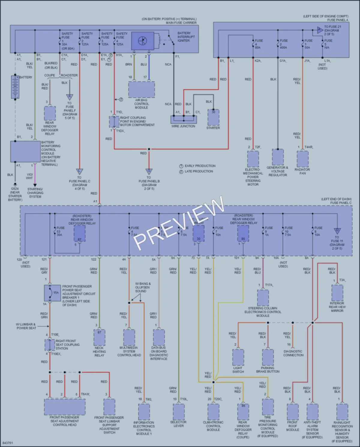 2022 Audi TT Power Distribution wiring diagram preview