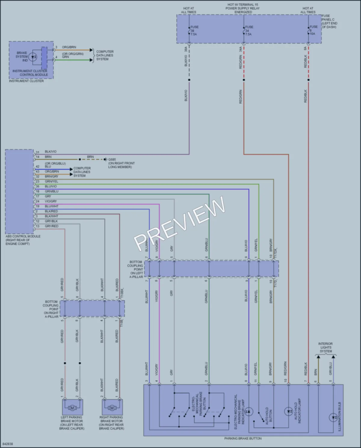 2022 Audi TTRS Shift Interlock wiring diagram preview