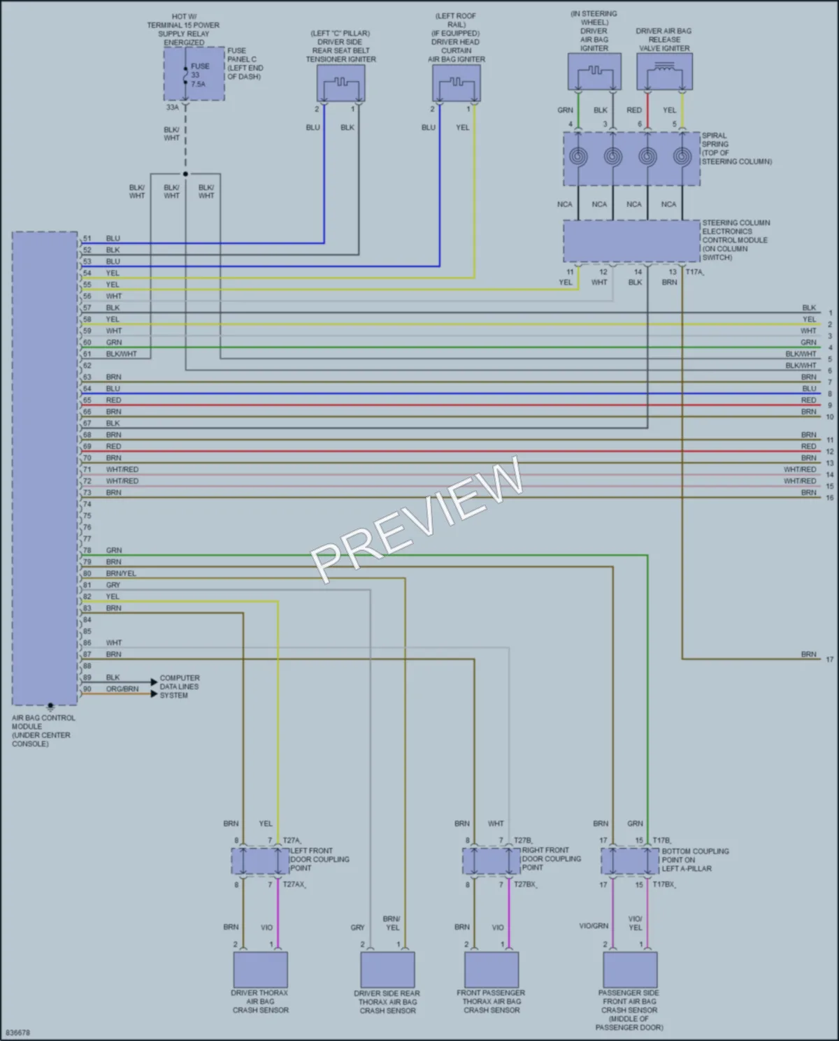 2022 Audi TTRS Supplemental Restraints wiring diagram preview