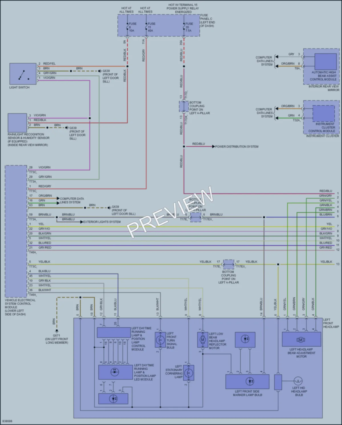 2022 Audi TTS Headlights wiring diagram preview