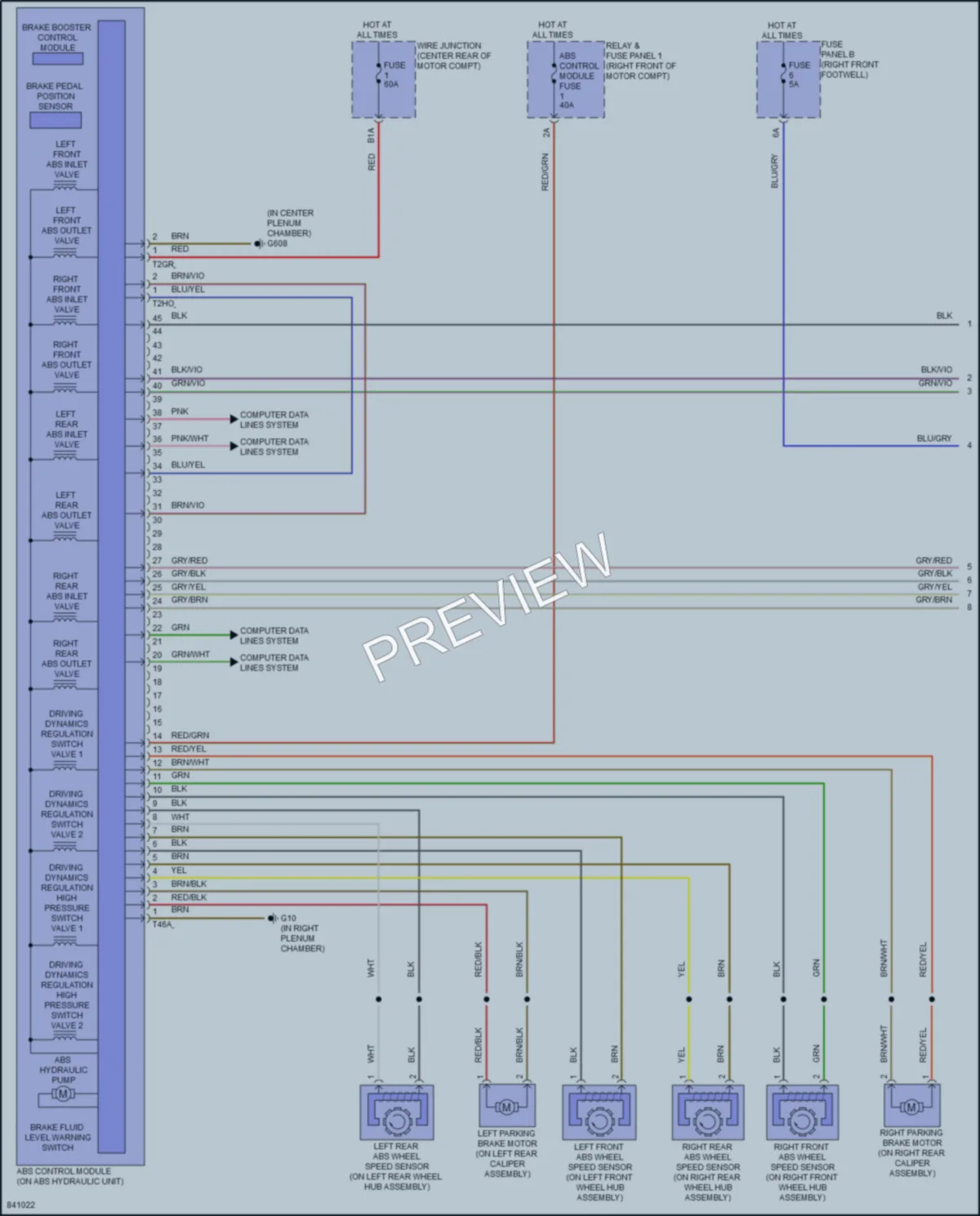 2022 Audi etron Anti Lock Brakes wiring diagram preview