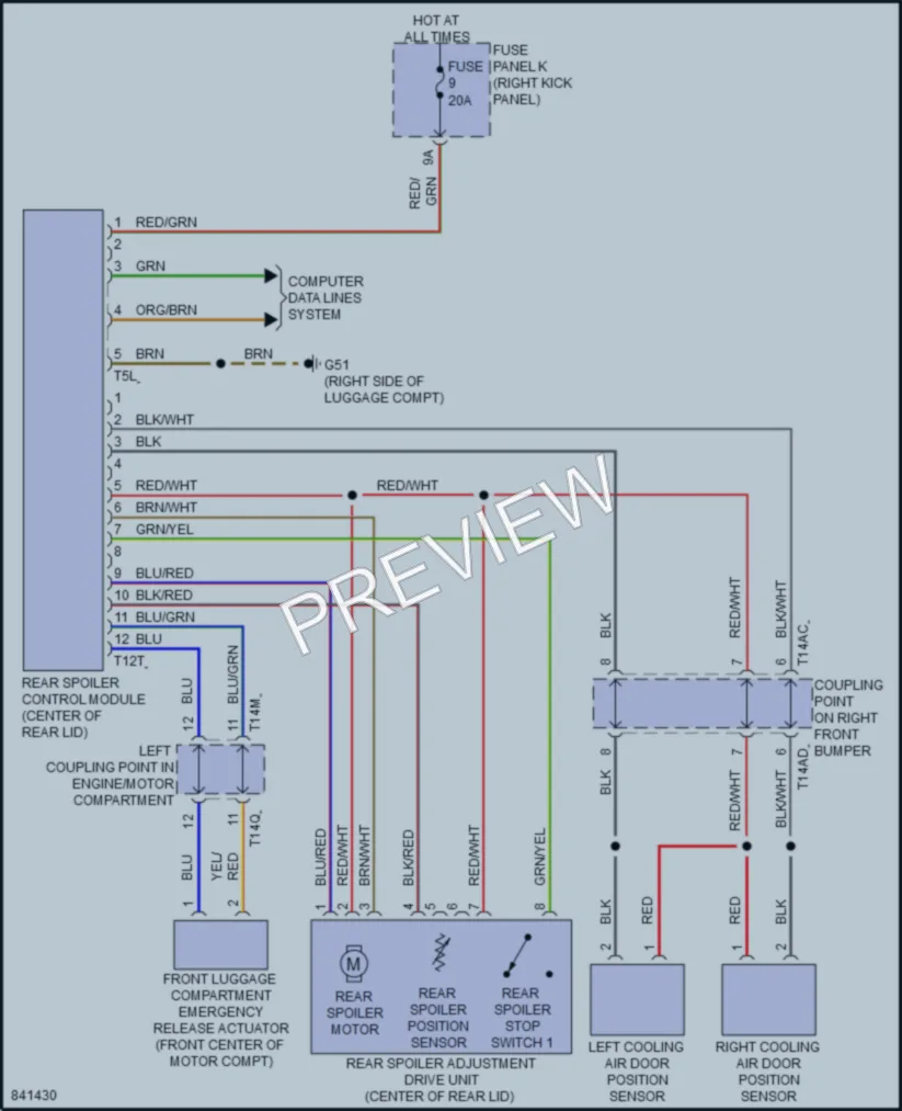 2022 Audi etronGT Active Bodyworks wiring diagram preview