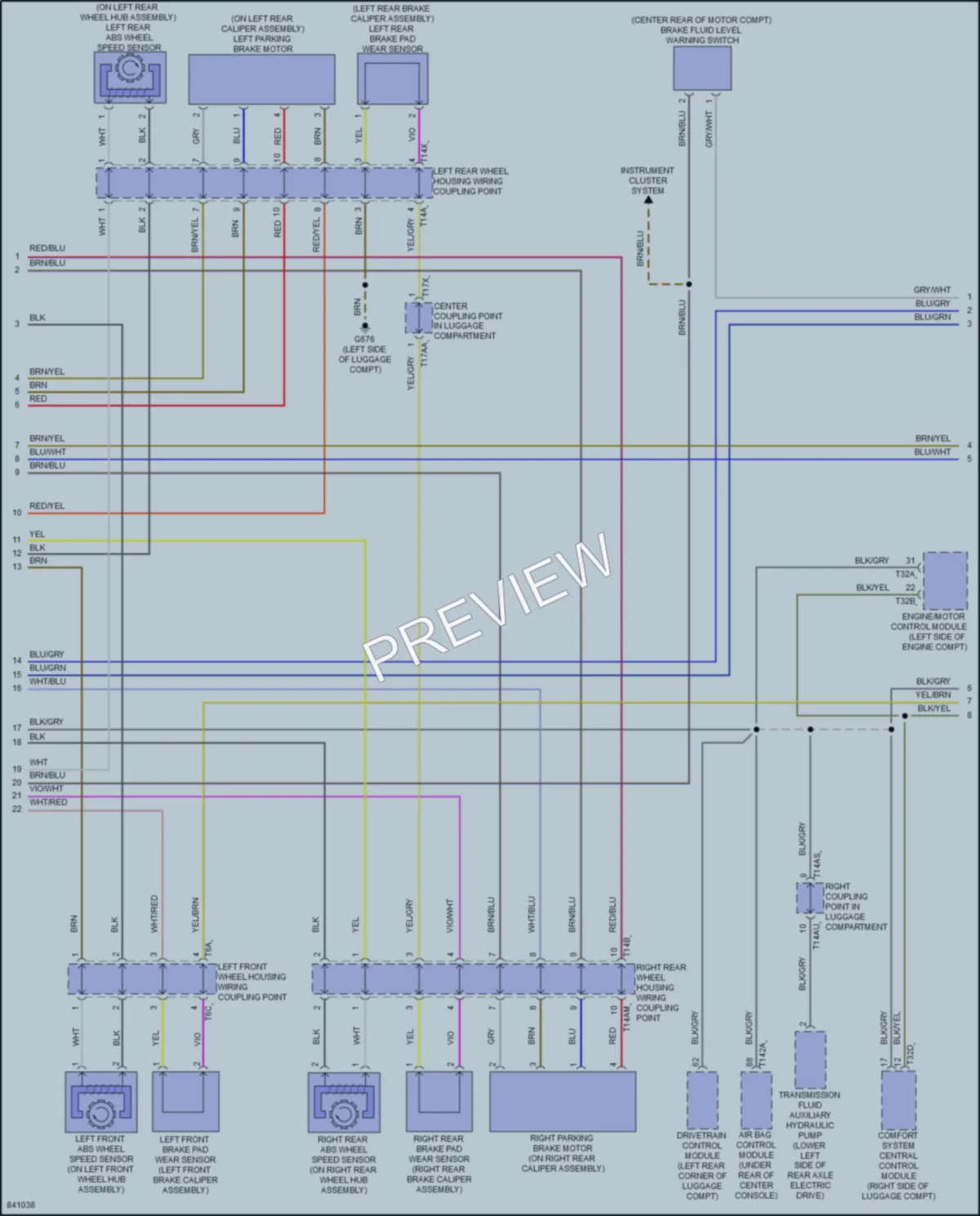 2022 Audi etronGT Anti Lock Brakes wiring diagram preview