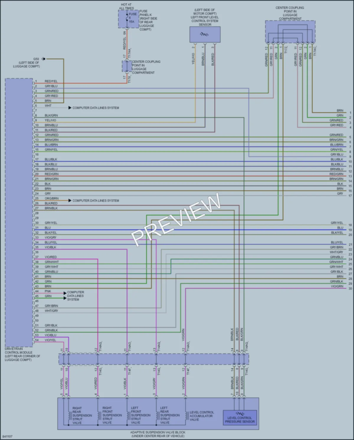 2022 Audi etronGT Electronic Suspension wiring diagram preview