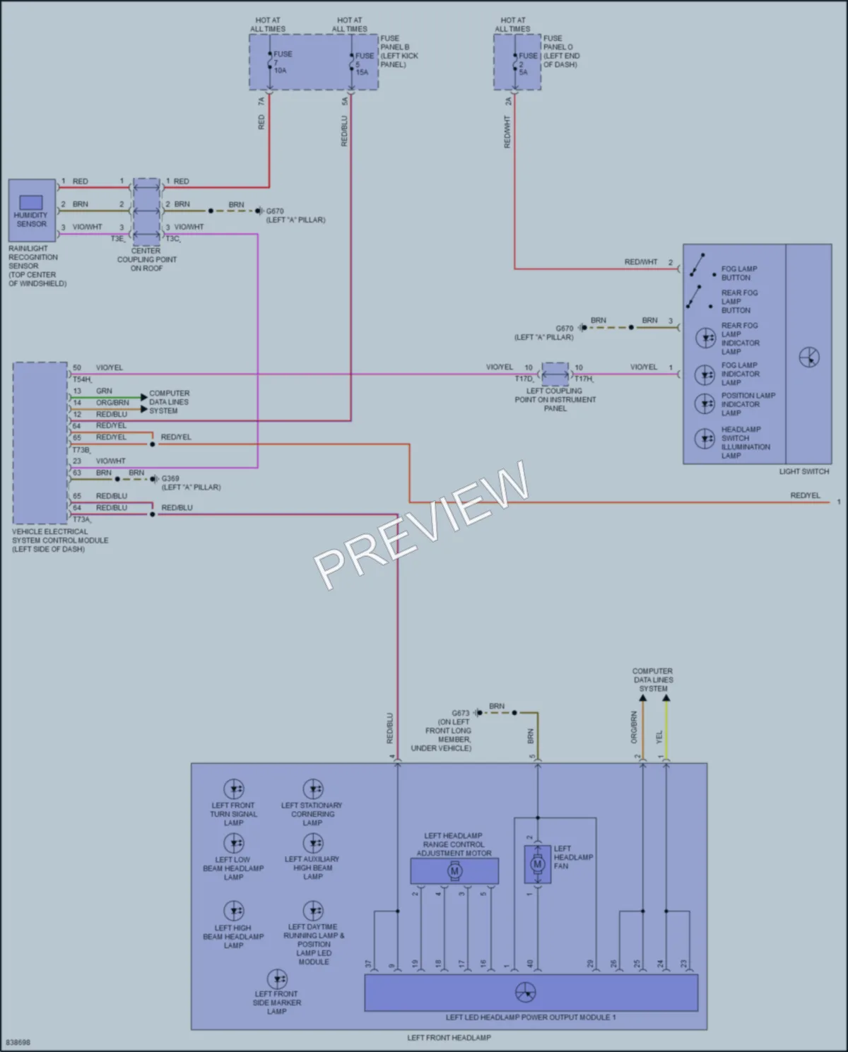 2022 Audi etronGT Headlights wiring diagram preview