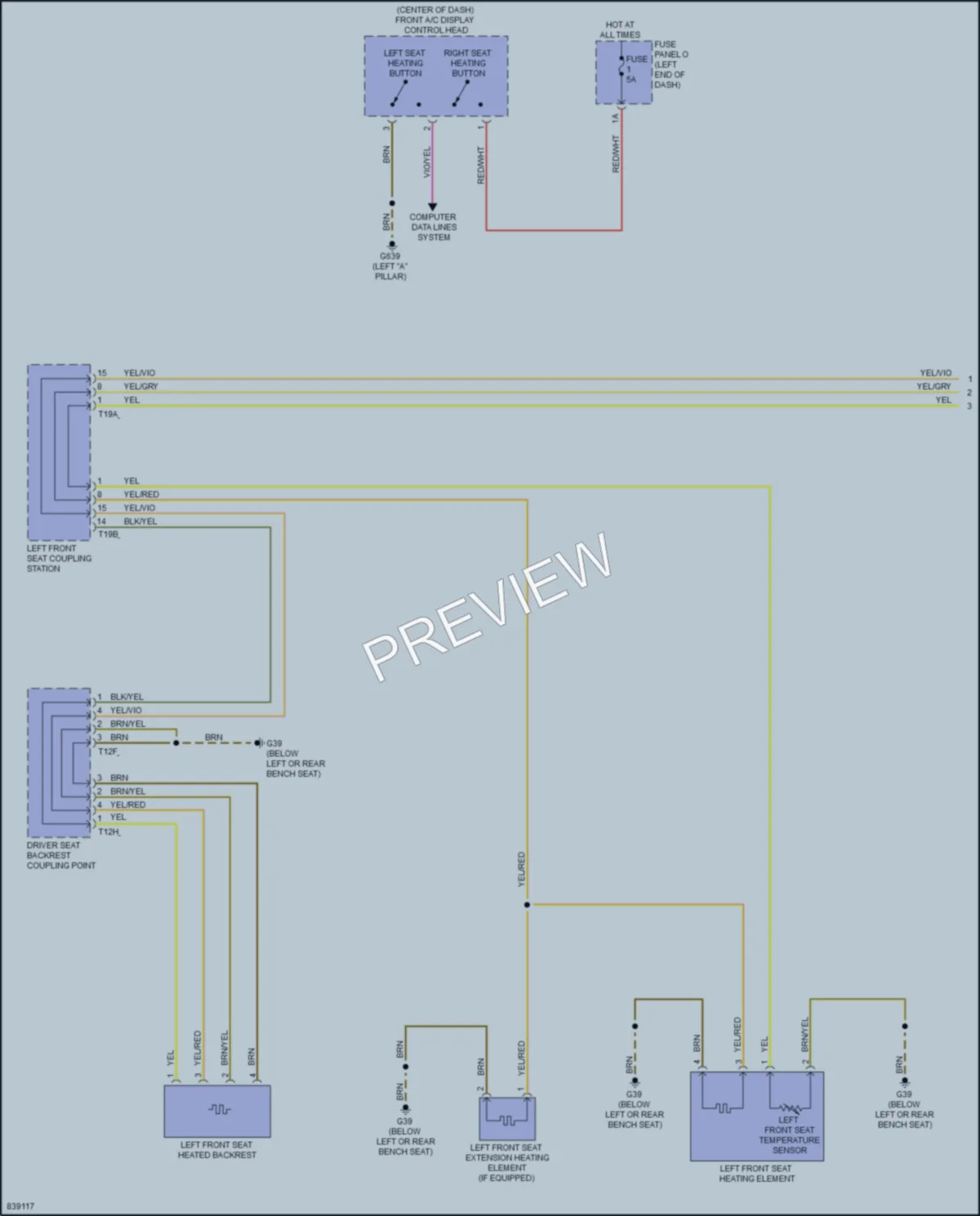 2022 Audi etronGT Power Seats wiring diagram preview