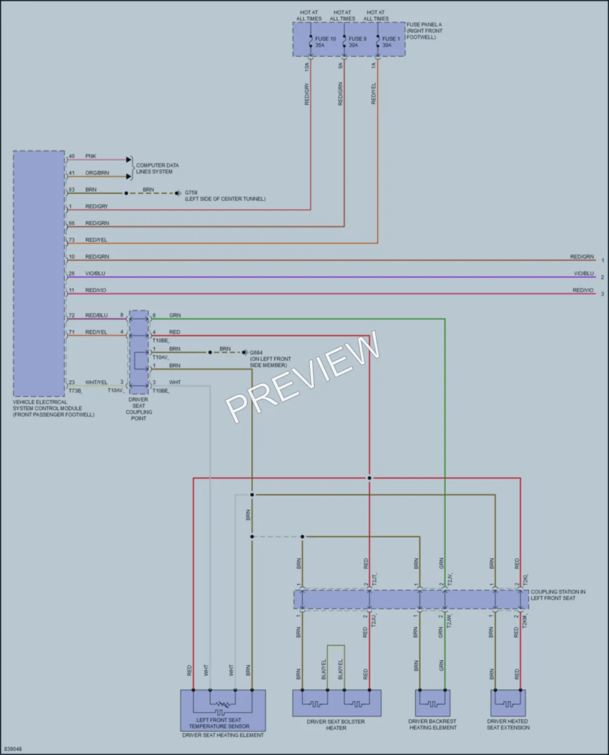 2022 Audi etronSSportback Power Seats wiring diagram preview