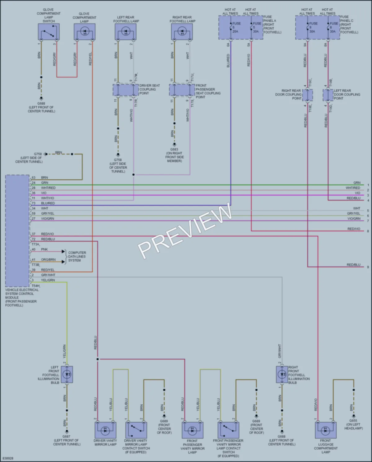 2022 Audi etronSportback Interior Lights wiring diagram preview