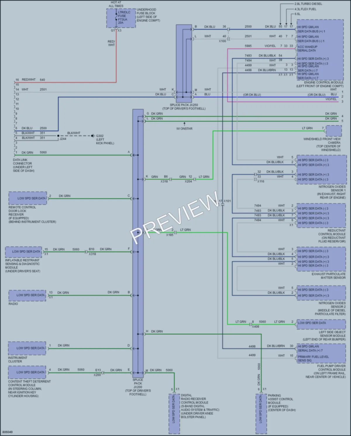 2022 Chevrolet 2500Express Computer Data Lines wiring diagram preview