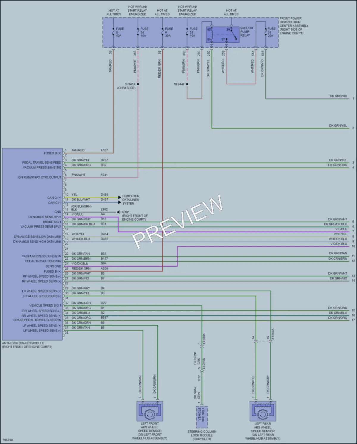 2022 Chrysler 300 Anti Lock Brakes wiring diagram preview