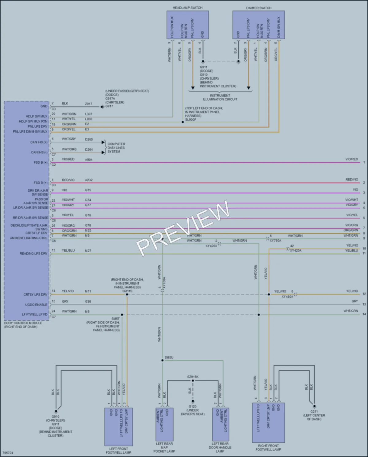 2022 Chrysler 300 Interior Lights wiring diagram preview