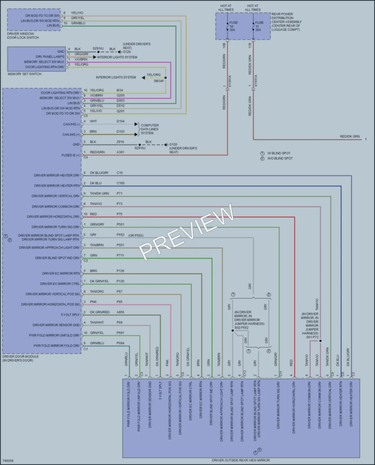 2022 Chrysler 300 Memory Systems wiring diagram preview