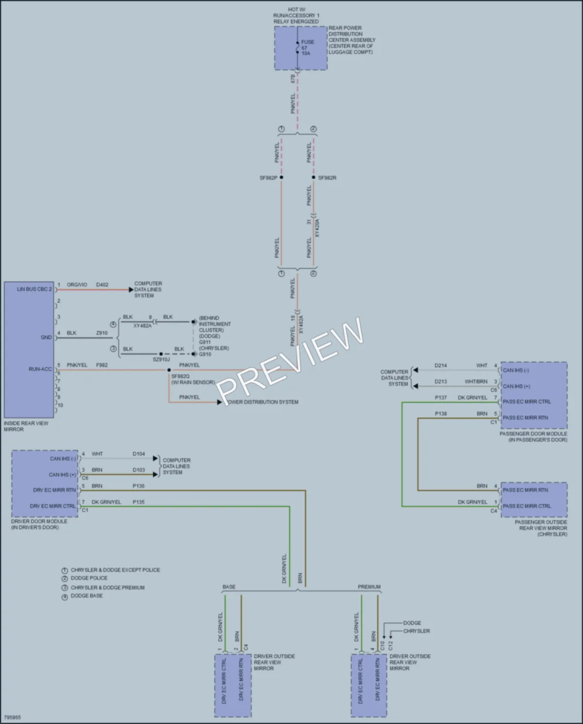 2022 Chrysler 300 Power Mirrors wiring diagram preview
