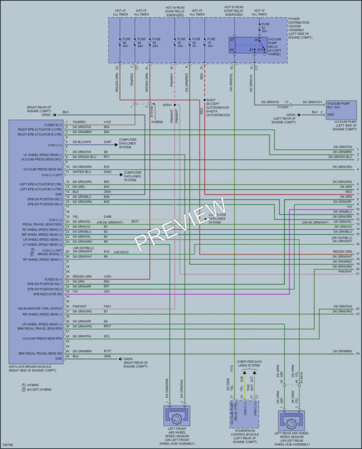 2022 Chrysler PacificaHybrid Anti Lock Brakes wiring diagram preview