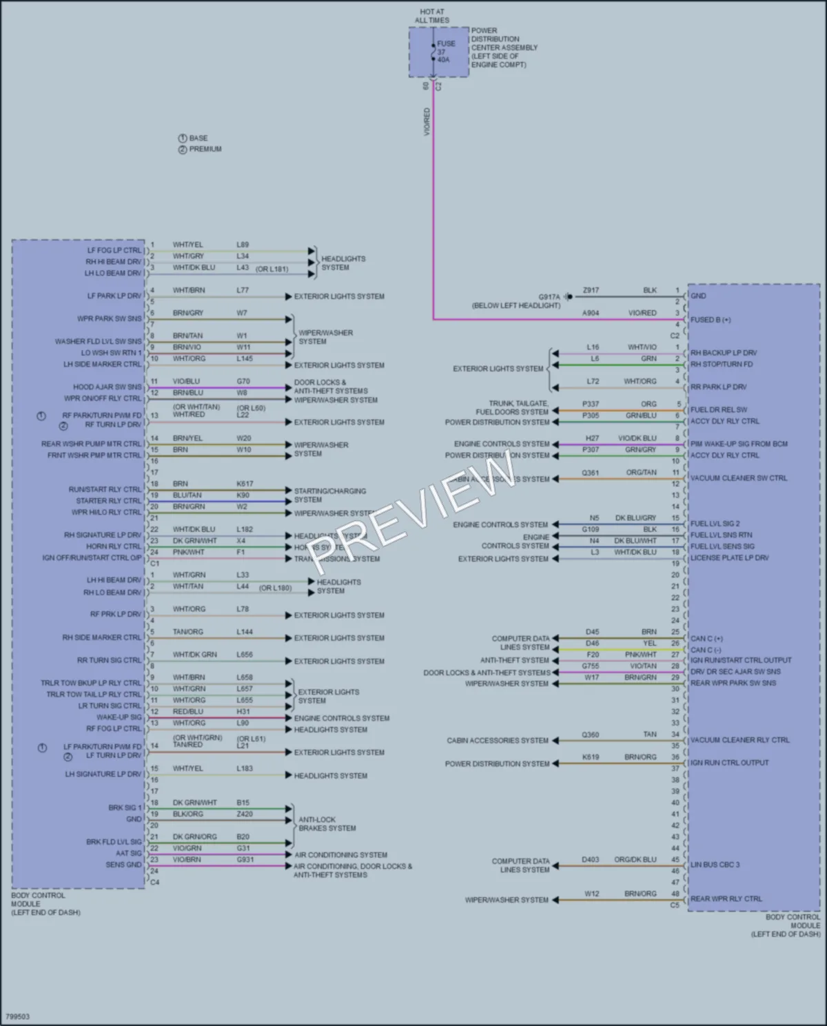 2022 Chrysler PacificaHybrid Body Control Modules wiring diagram preview