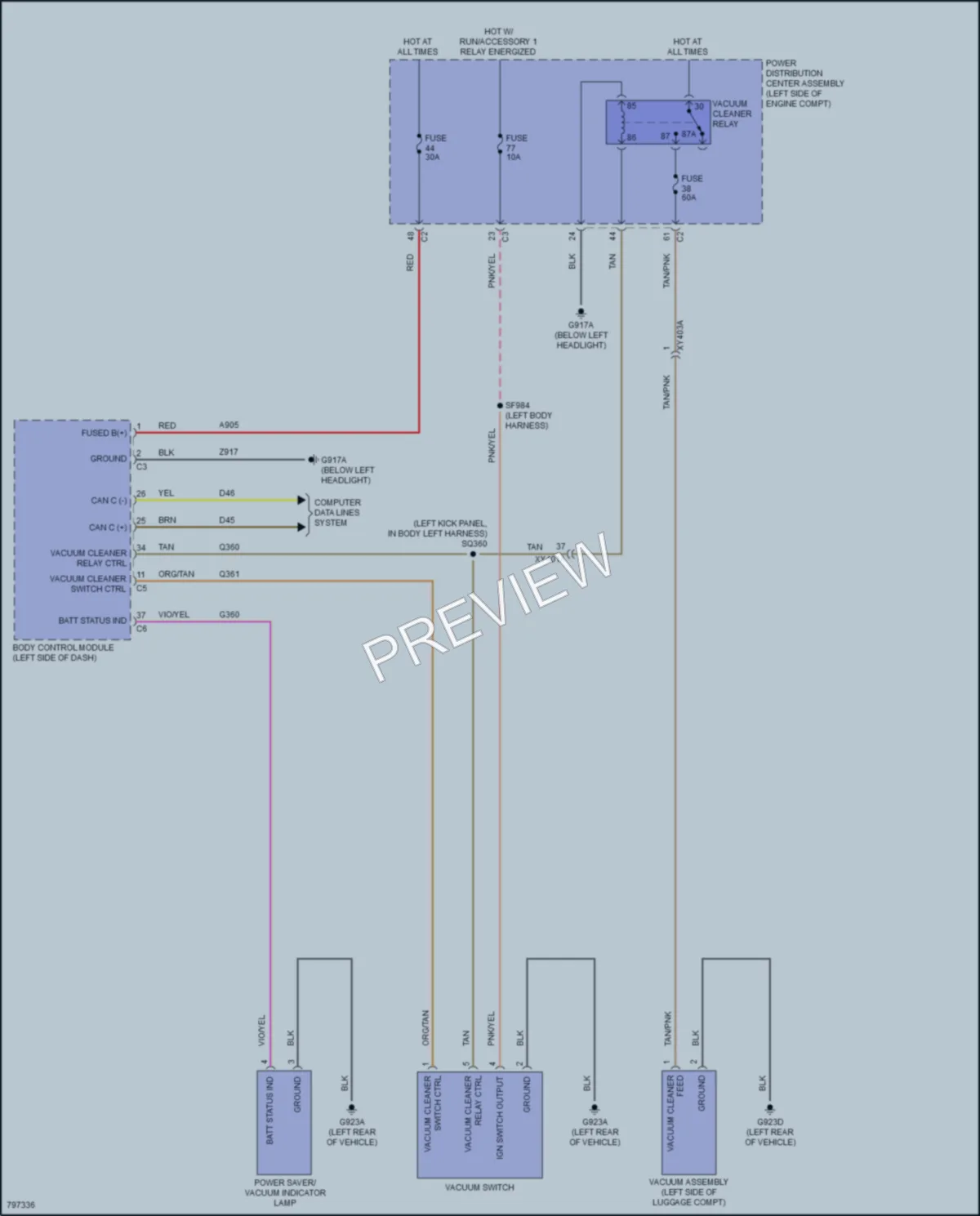 2022 Chrysler PacificaHybrid Cabin Accessories wiring diagram preview