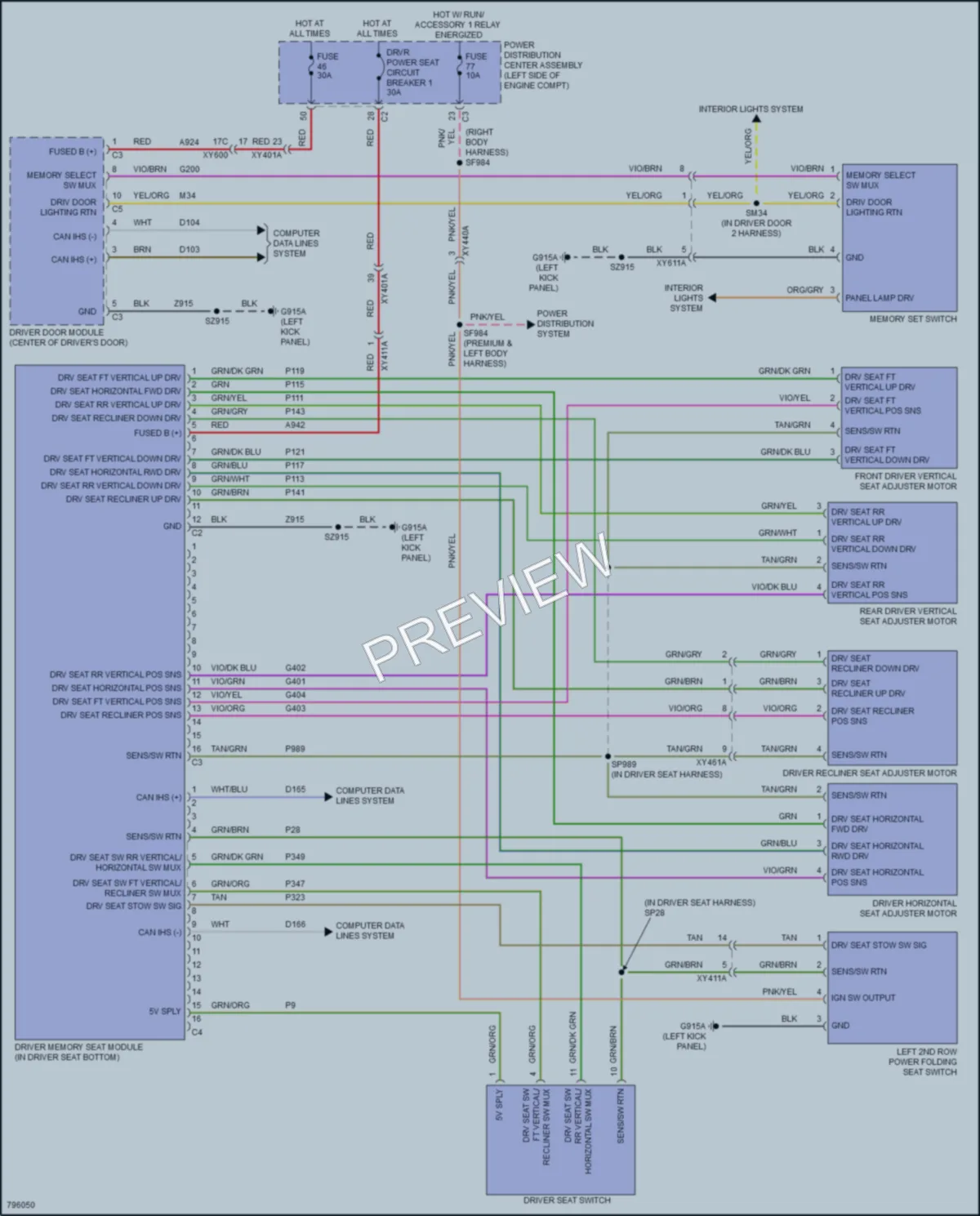 2022 Chrysler PacificaHybrid Memory Systems wiring diagram preview