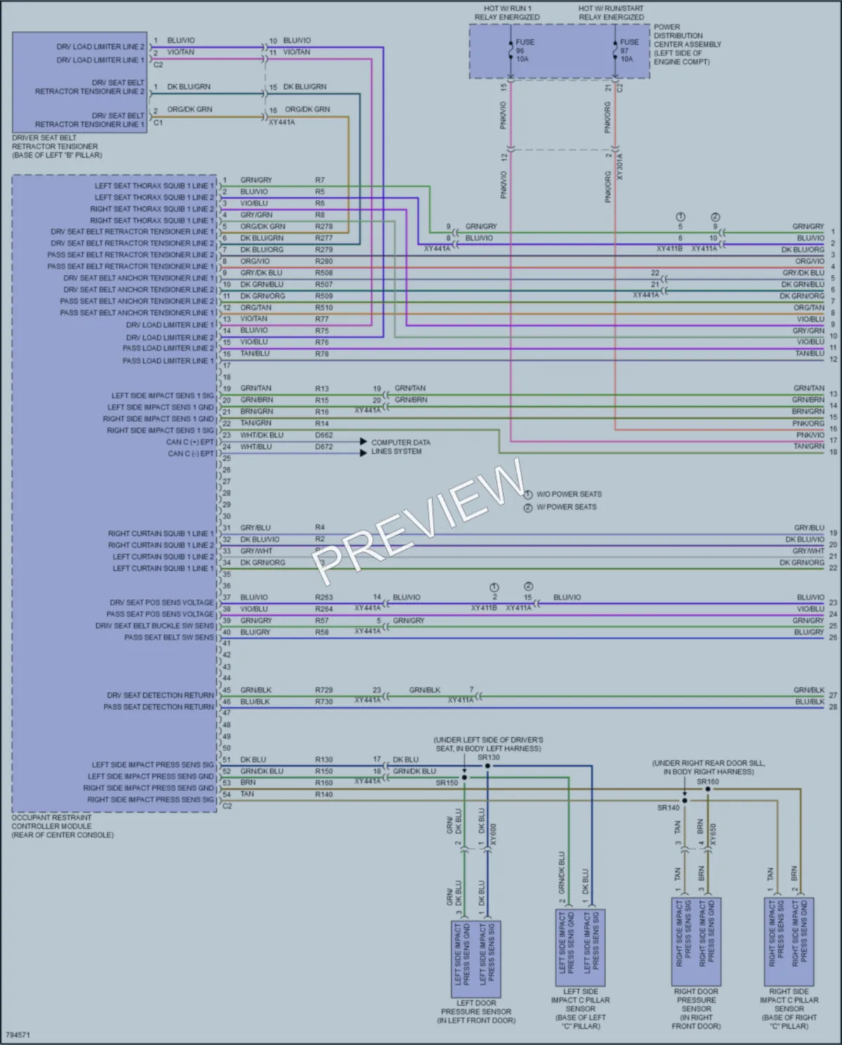 2022 Chrysler PacificaHybrid Supplemental Restraints wiring diagram preview