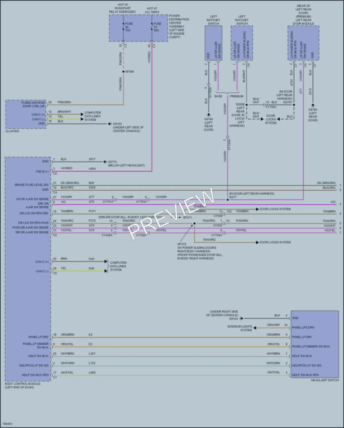 2022 Chrysler PacificaHybrid Warning Systems wiring diagram preview
