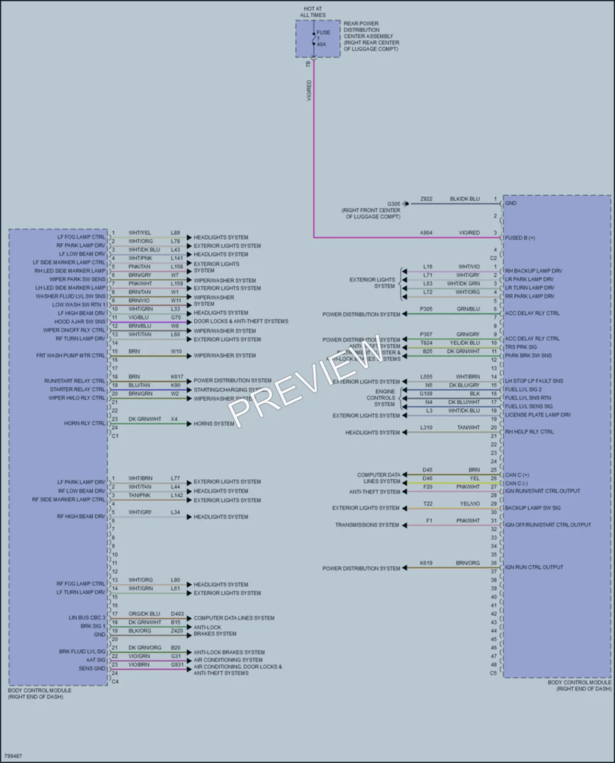 2022 Dodge Challenger Body Control Modules wiring diagram preview
