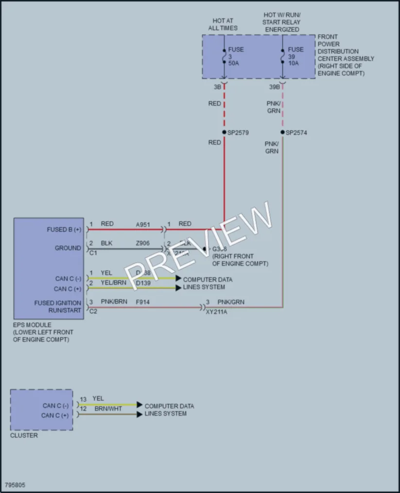 2022 Dodge Challenger Electronic Power Steering wiring diagram preview