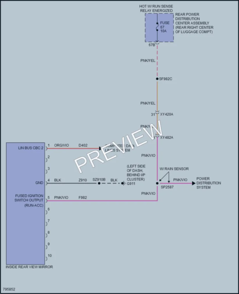 2022 Dodge Challenger Power Mirrors wiring diagram preview