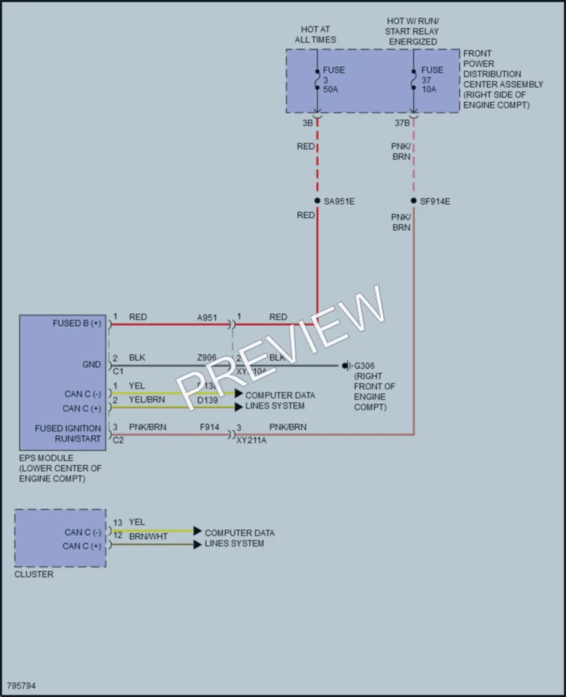 2022 Dodge Charger Electronic Power Steering wiring diagram preview