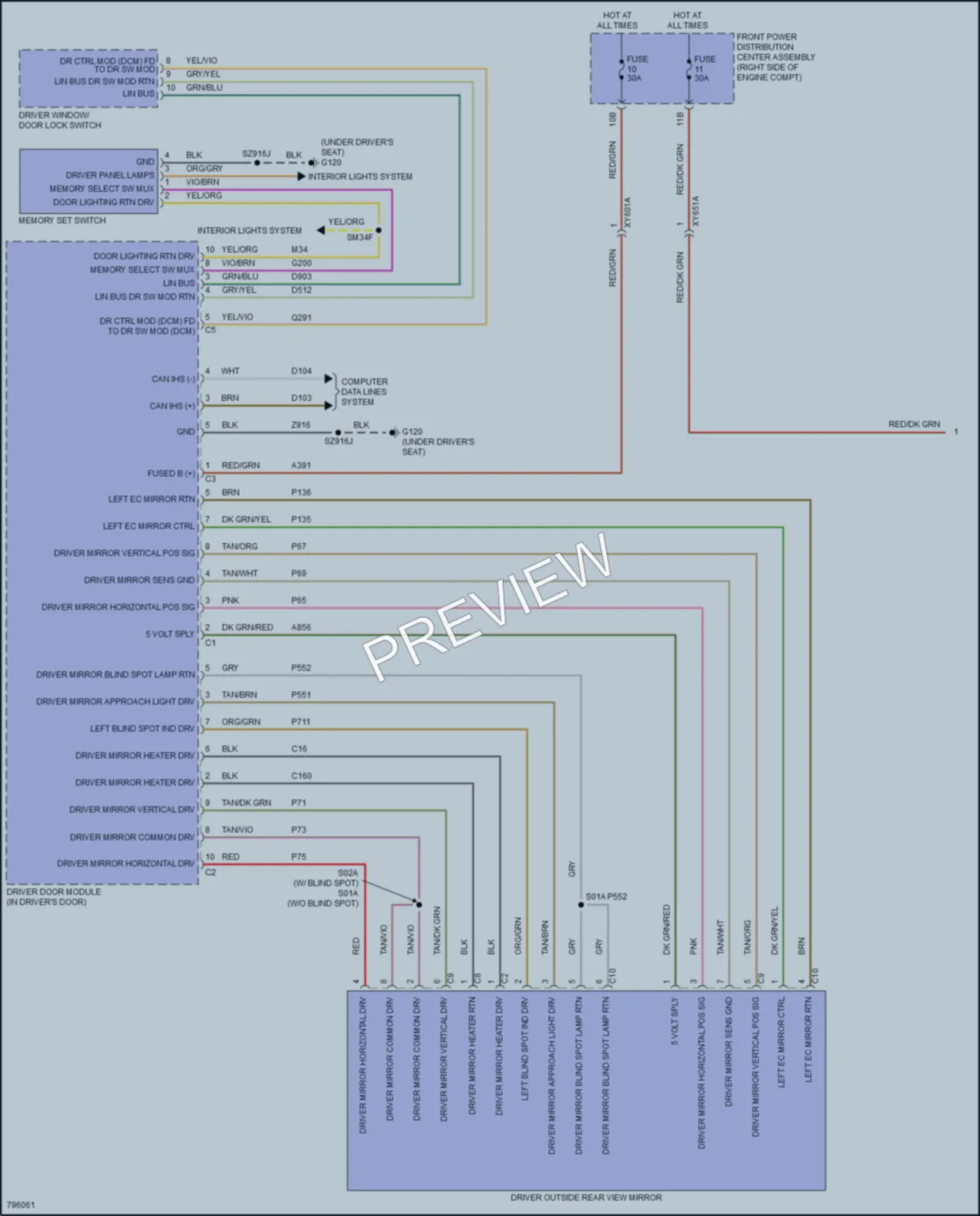2022 Dodge Charger Memory Systems wiring diagram preview