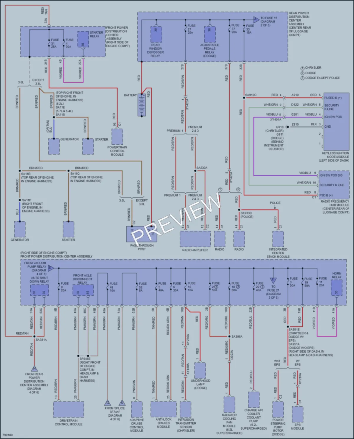 2022 Dodge Charger Power Distribution wiring diagram preview
