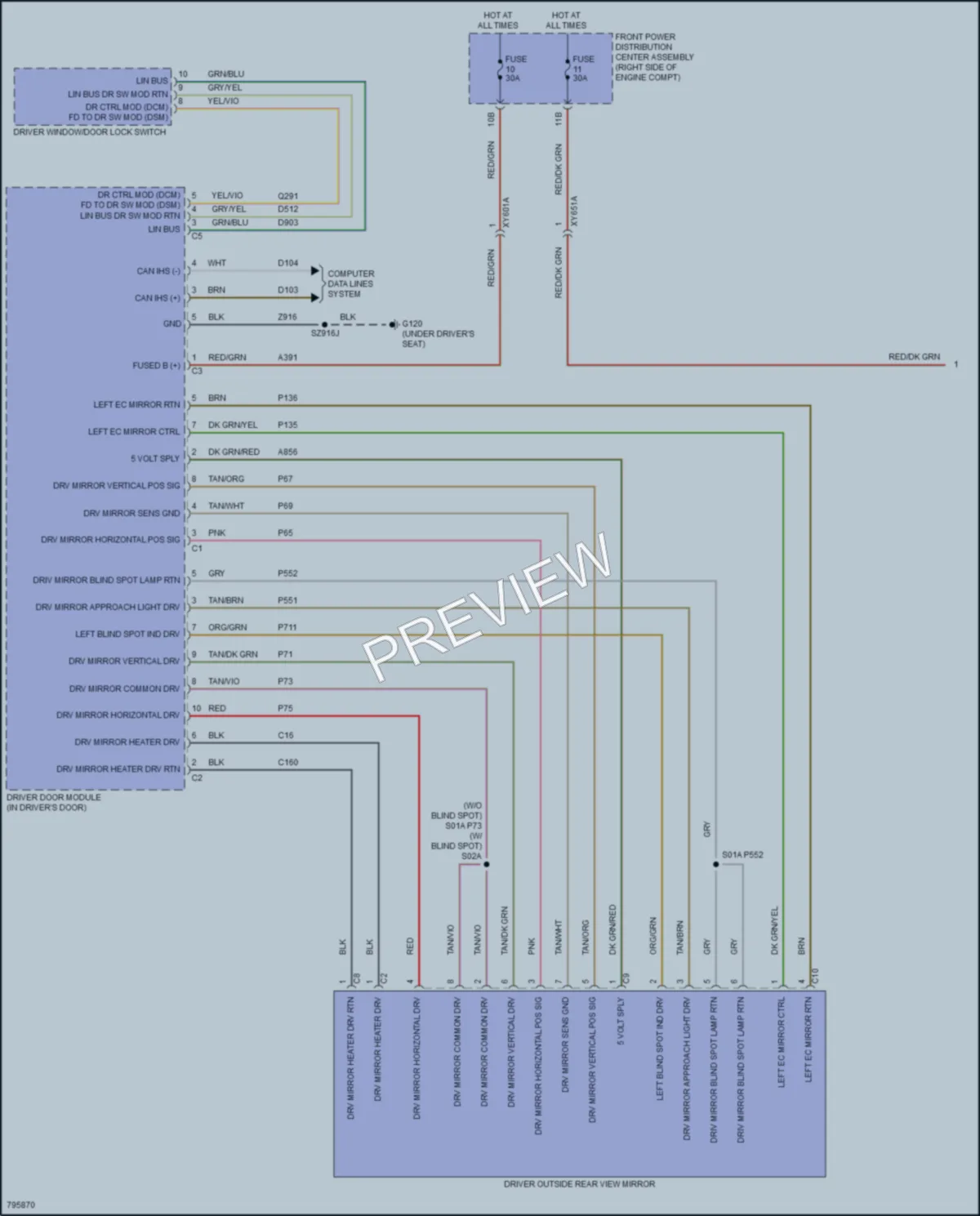 2022 Dodge Charger Power Mirrors wiring diagram preview