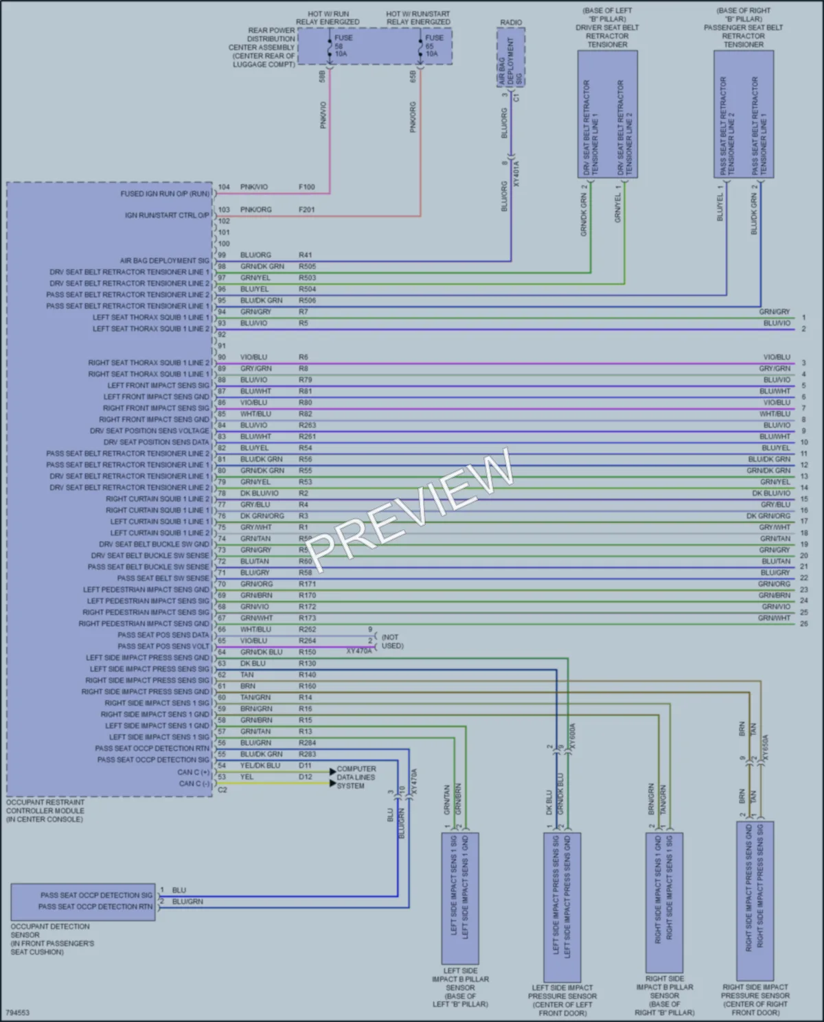 2022 Dodge Charger Supplemental Restraints wiring diagram preview