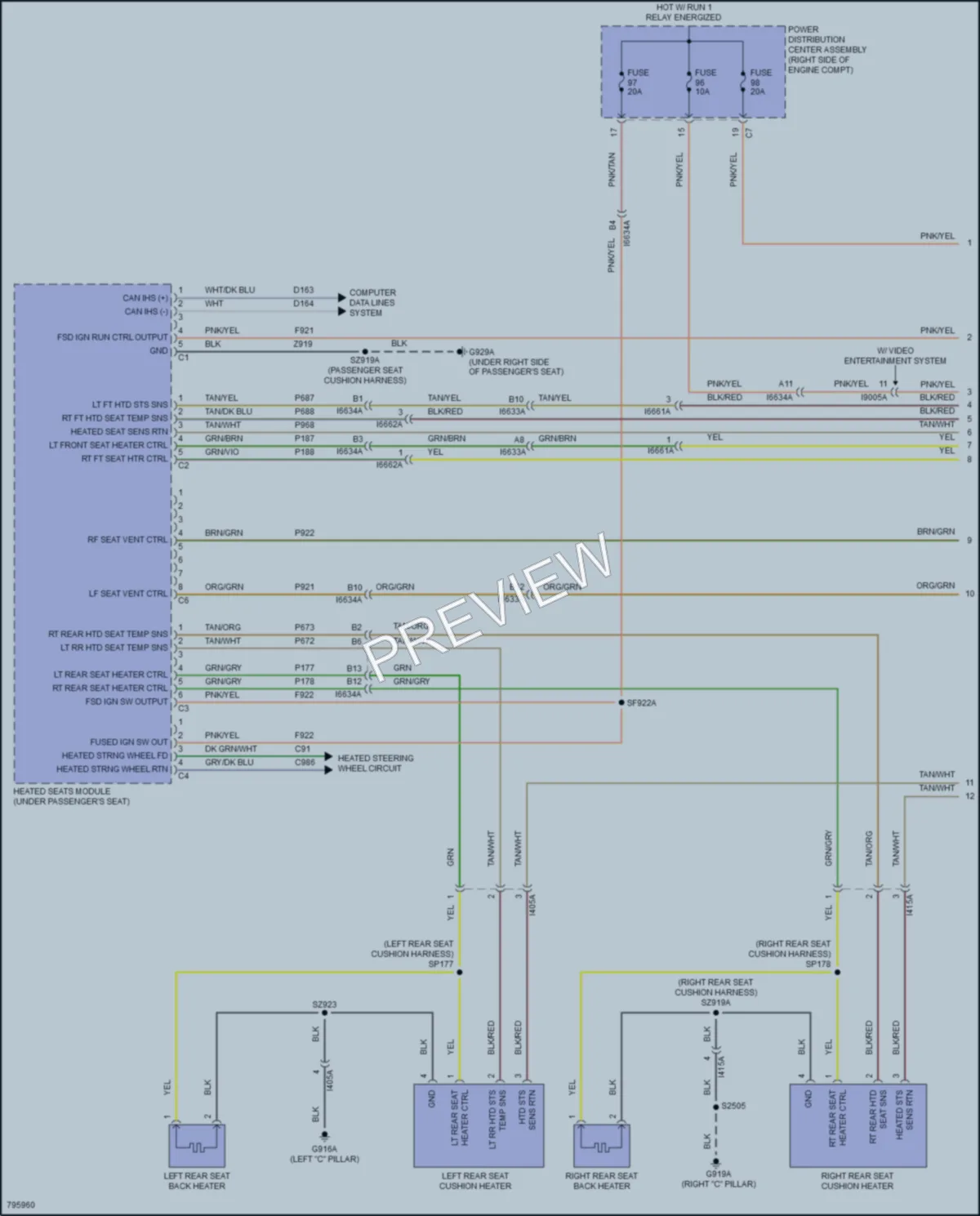 2022 Dodge Durango Power Seats wiring diagram preview