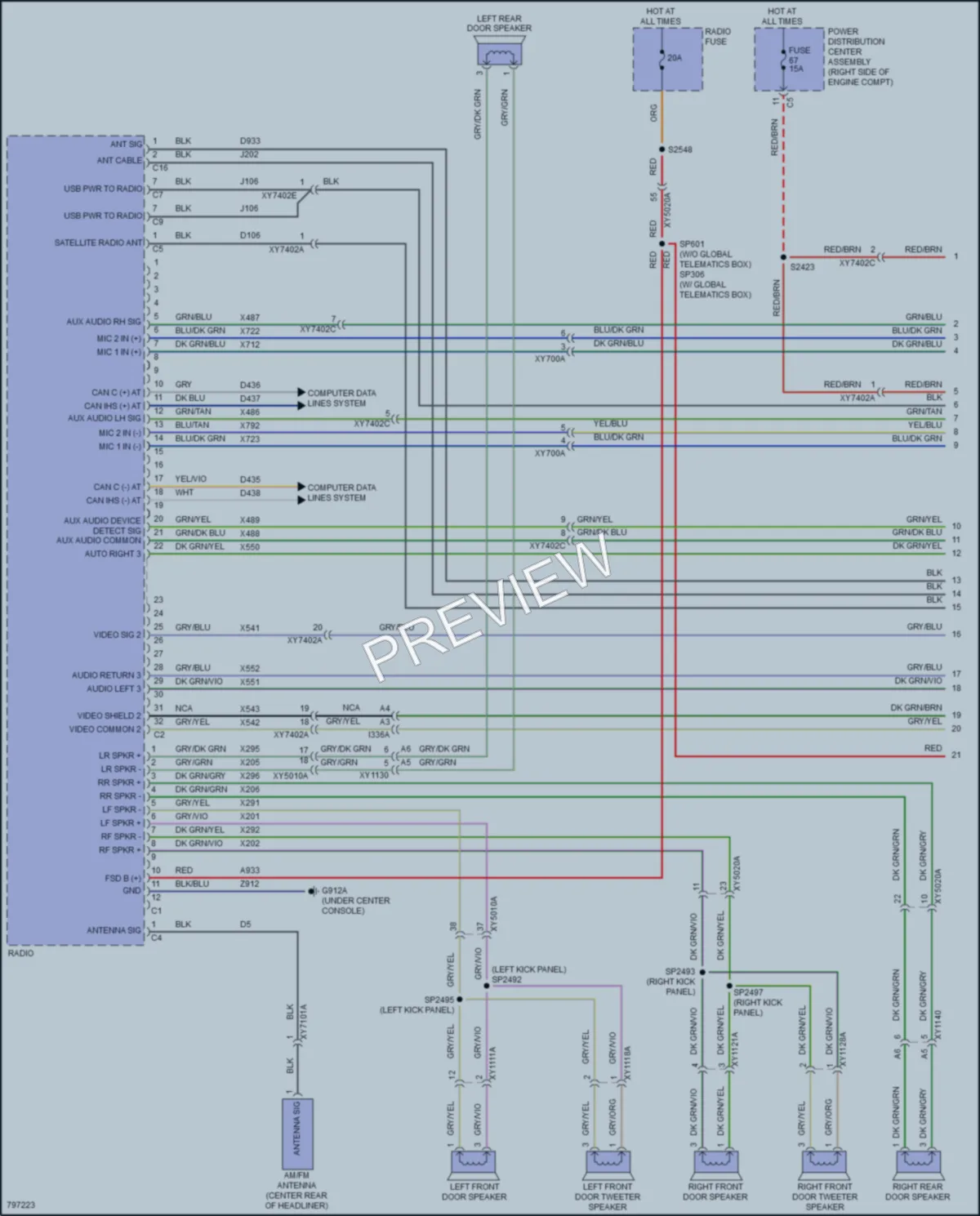 2022 Dodge DurangoPursuit Radio wiring diagram preview