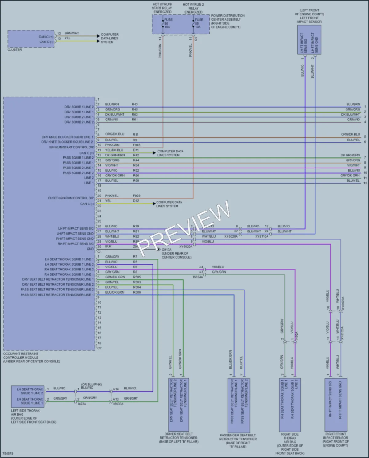 2022 Dodge DurangoPursuit Supplemental Restraints wiring diagram preview