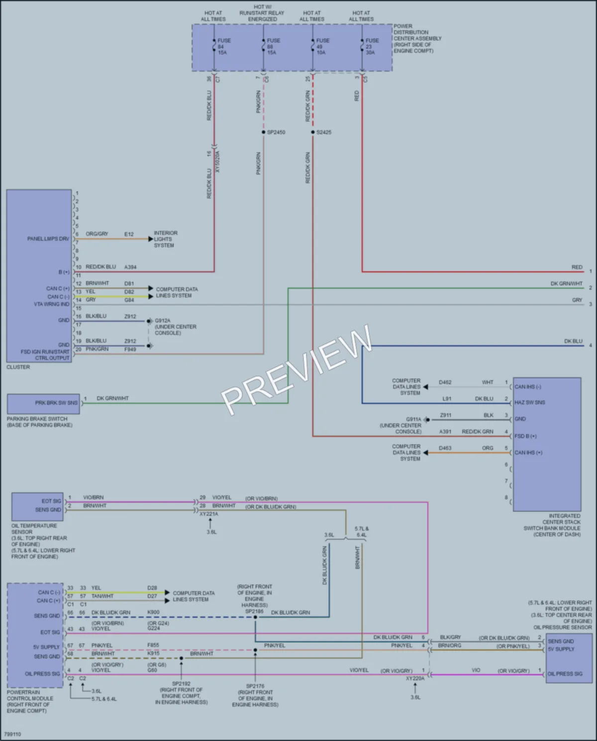 2022 Dodge DurangoSpecialService Instrument Cluster wiring diagram preview