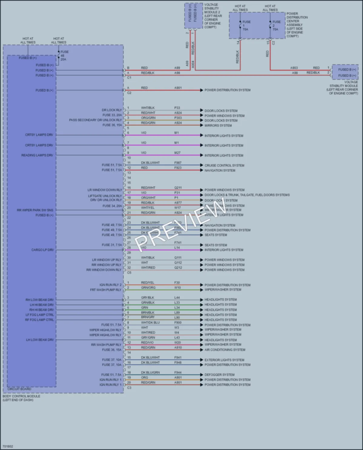 2022 Fiat 500X Body Control Modules wiring diagram preview