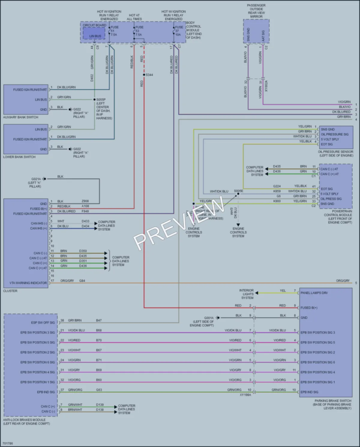 2022 Fiat 500X Instrument Cluster wiring diagram preview